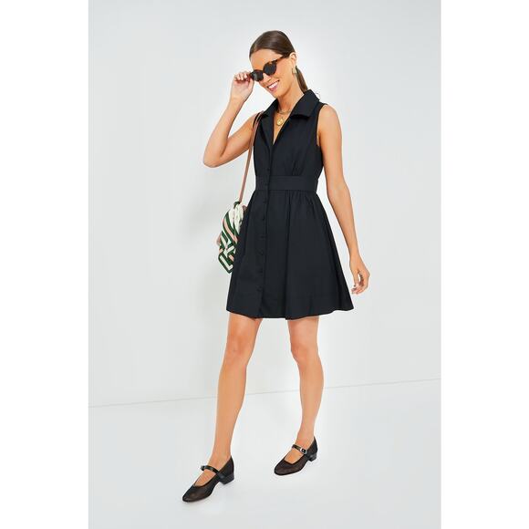 POMANDER PLACE Black Sleeveless Noelle Shirt Dress Size M NWT - Picture 4 of 7